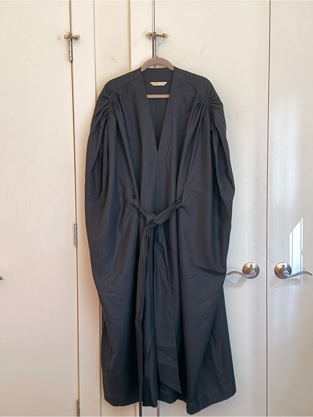 Revelle Black Wool Luce Caftan